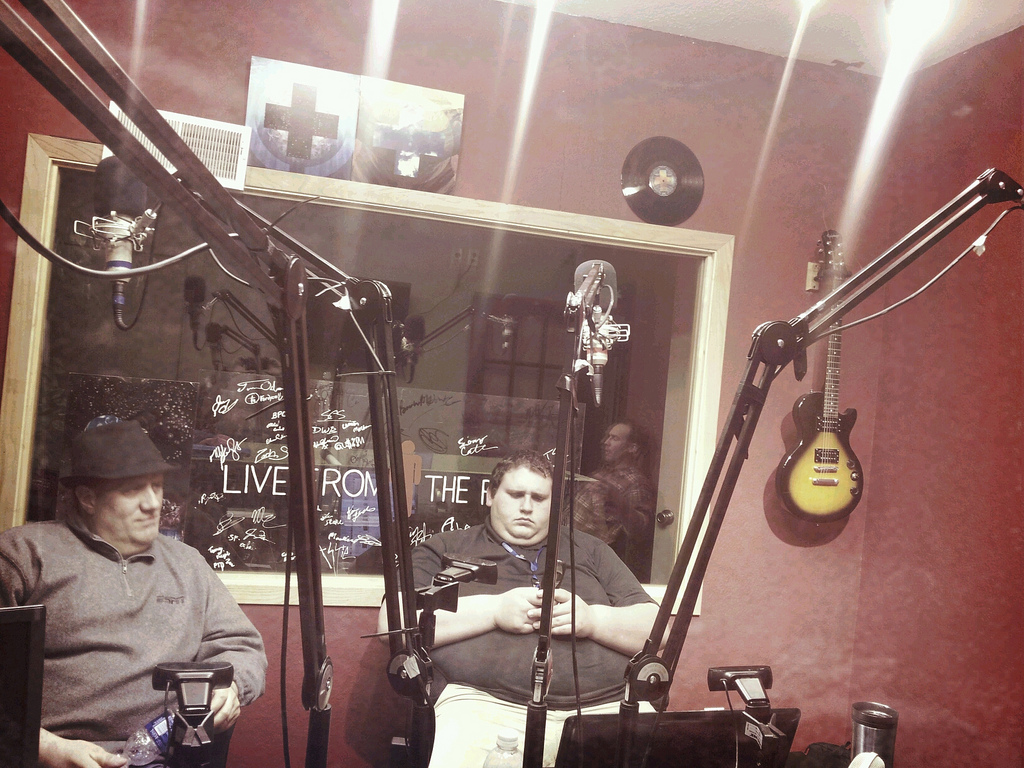 Dan and John Boova III hanging out after the show